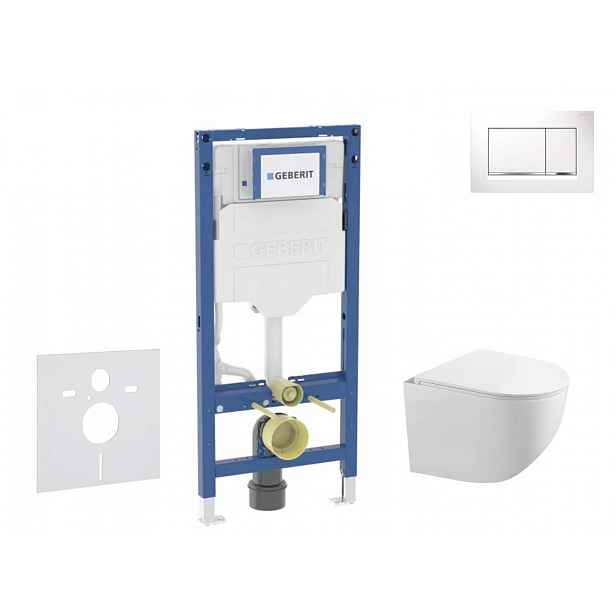 Geberit Duofix - Set předstěnové instalace, klozetu Gaia a sedátka softclose, tlačítko Sigma20, bílá/chrom SANI11CA3119B