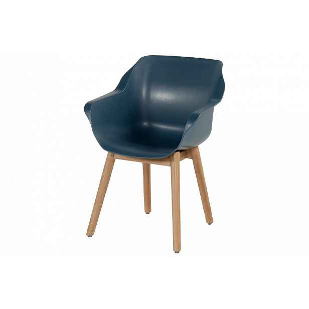 Jídelní židle Hartman SOPHIE Studio s teakovou podnoží, steel blue