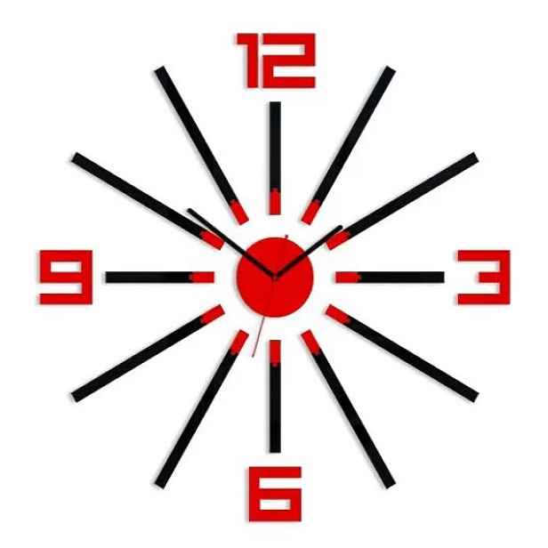ModernClock 3D nalepovací hodiny Sheen černo-červené