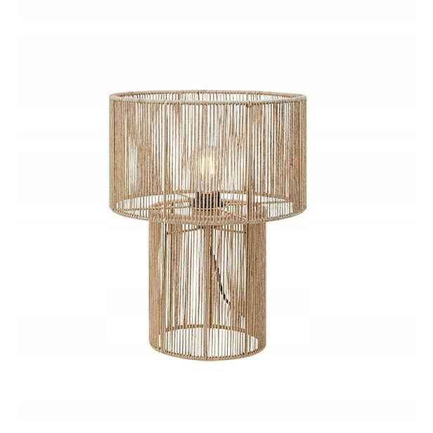 Stolní lampa z juty v přírodní barvě do boho ložnice Markslojd