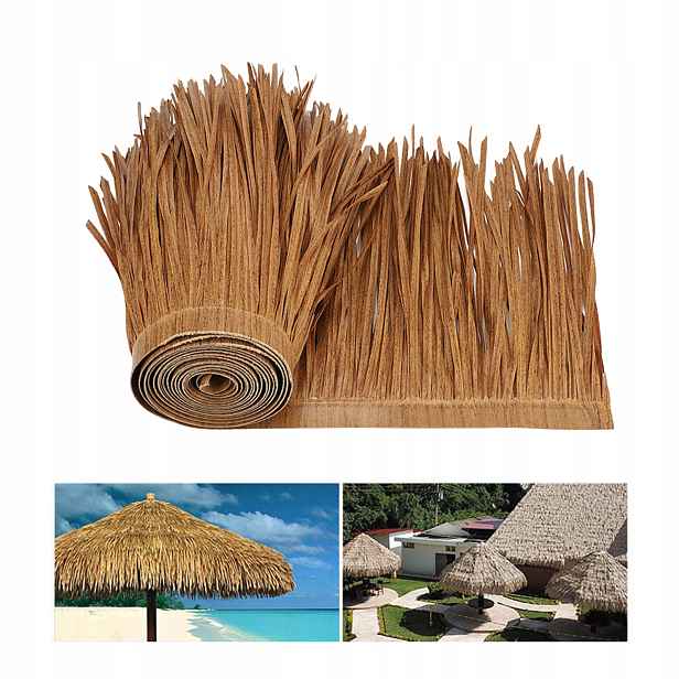 Tři Slámové Umělé Střechy Dekorativní 100x50cm Tiki Chaty Havajský Bar