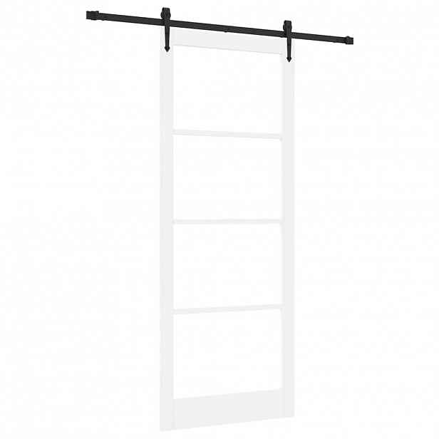 vidaXL Posuvné dveře 93 x 232 cm Masivní borové dřevo a sklo Bílá