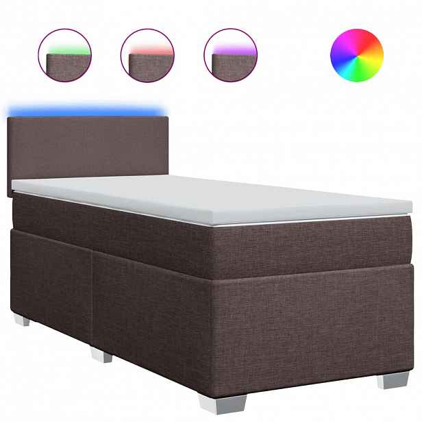 vidaXL Box spring postel s matrací tmavě hnědá 90x200 cm textil