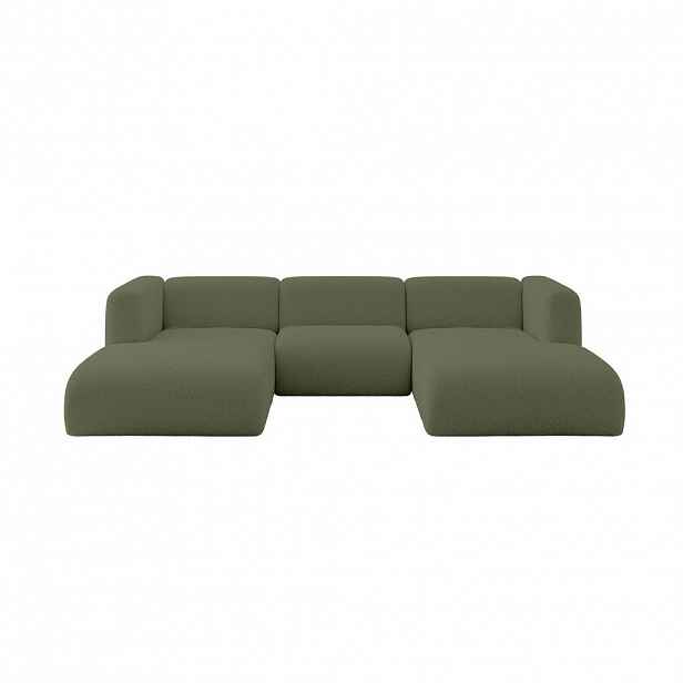 ALTDECOR SEDACÍ SOUPRAVA DO U MIRA-U1 317x179x70 Zelená Bouclé