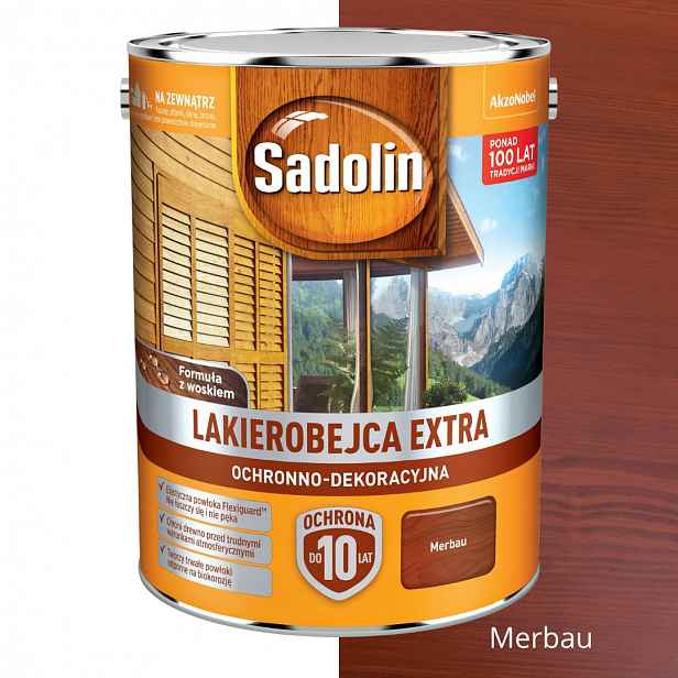 Sadolin Extra Ochranný A Dekorativní Lak Na Dřevo 5 L Merbau