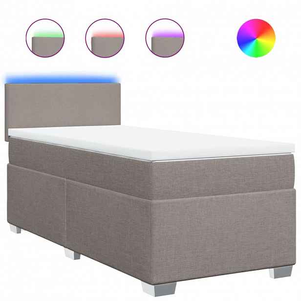 vidaXL Box spring postel s matrací taupe 90x200 cm textil