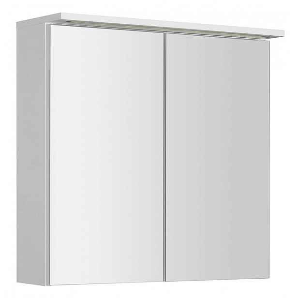 Aqualine KAWA - Zrcadlová skříňka s LED osvětlením 70x70x22 cm, 2 dvířka, bílá WGL70S