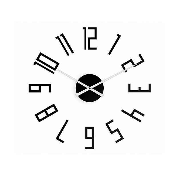 ModernClock 3D nalepovací hodiny Slim 65 cm černé