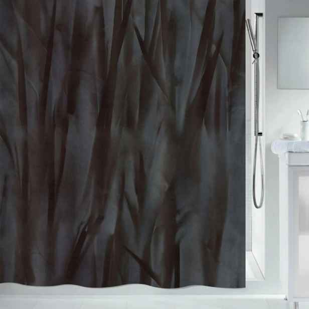 Spirella sprchový závěs LIV, černý, 180 x 200 cm, polyester