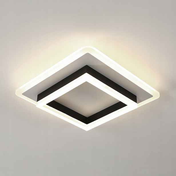 Stropní svítidlo Led, černé, čtvercové, povrchová montáž, moderní, 30W, 4500K