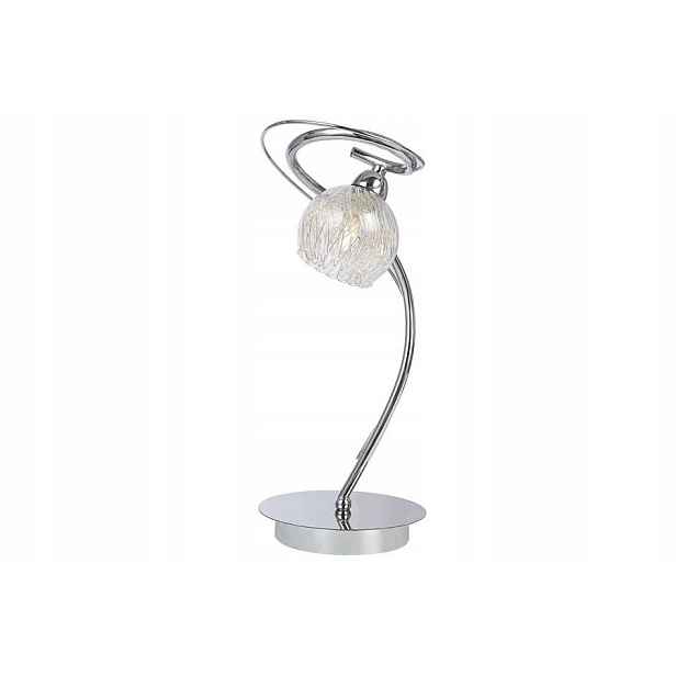 Dekorativní stolní lampa glamour chrom skleněné stínidlo 32 cm Reality