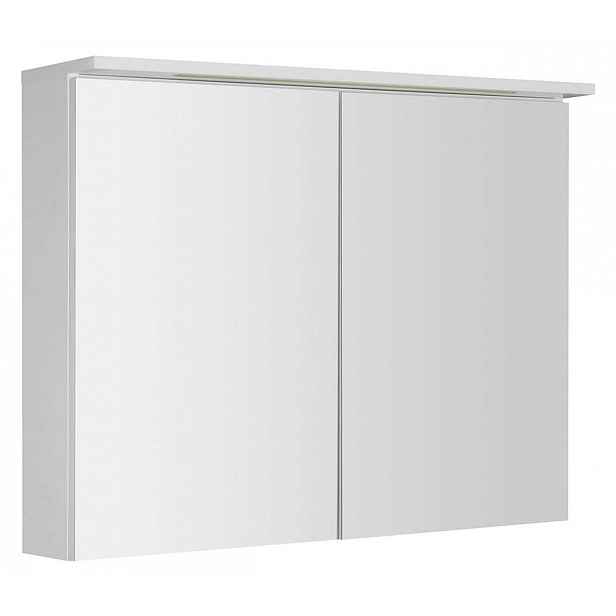 Aqualine KAWA - Zrcadlová skříňka s LED osvětlením 90x70x22 cm, 2 dvířka, bílá WGL90S