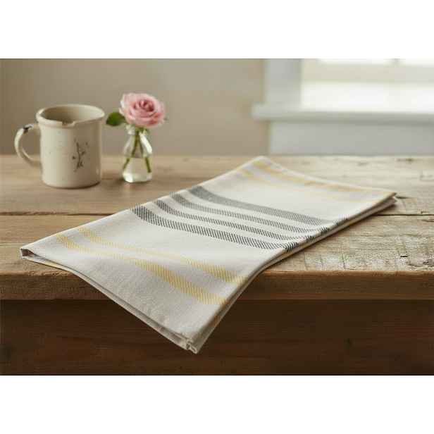 Kuchyňská bavlněná utěrka LINEAR krémová 45x65 cm 100% bavlna