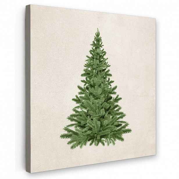 MuchoWow OBRAZ NA PLÁTNĚ Vánoční stromek - Zelená - Vánoce - Svátky 20x20 cm