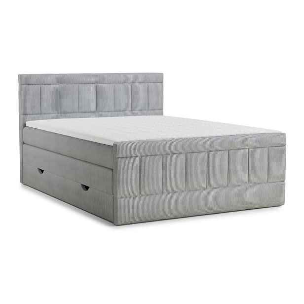 Šedá boxspring postel s úložným prostorem 160x200 cm Caya – Maison de Rêve