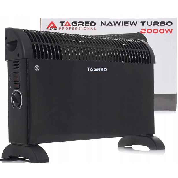 Tagred TA901B, Elektrický konvektor s termostatem 2000W, turbo vzduchu, čer