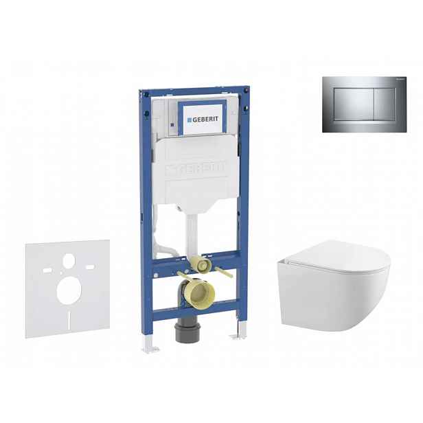 Geberit Duofix - Set předstěnové instalace, klozetu Gaia a sedátka softclose, tlačítko Sigma20, chrom/chrom mat SANI11CA1127B