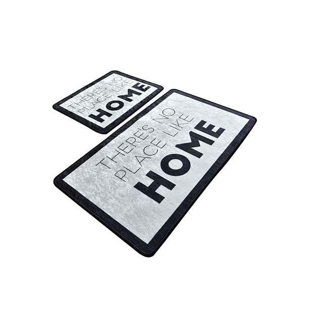 L'essentiel Sada 2 kusů koupelnových předložek Like Home černá/bílá