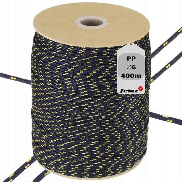 Linka Polypropylenová Pletená Fi 6 mm Rolka 400 mb
