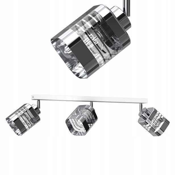 Stropní Svítidlo Stropní Svítidlo Skleněná E27 Chromované Stínidlo 3-BODOVÁ Polská Led Lampa