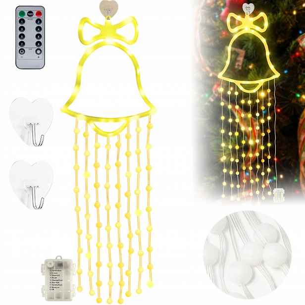 Vánoční Lampičky Zvonky 97 Led Vánoční Ozdoba Závěsná Na Vánoční Stromeček, Dveře