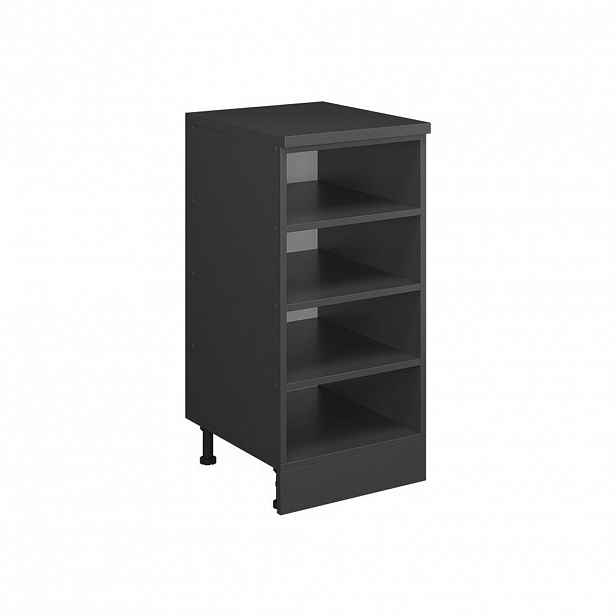 Vicco KUCHYŇSKÁ SKŘÍŇKA POD ŠIKMOU STŘECHU R-Line, Antracit/Antracit, 40 cm bez zkosení, otevřený