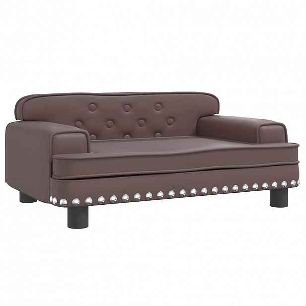 vidaXL Pelíšek pro psy hnědý 70 x 45 x 30 cm umělá kůže