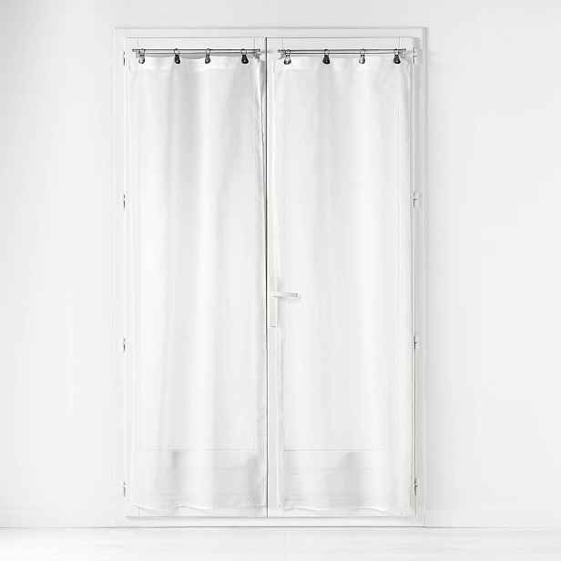 Záclony Hladké Voálové Bílé Elegantní Odolné Lanko 70X200 CM Sada 2 Ks