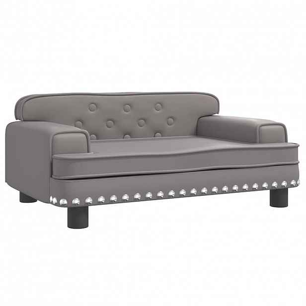 vidaXL Pelíšek pro psy šedý 70 x 45 x 30 cm umělá kůže