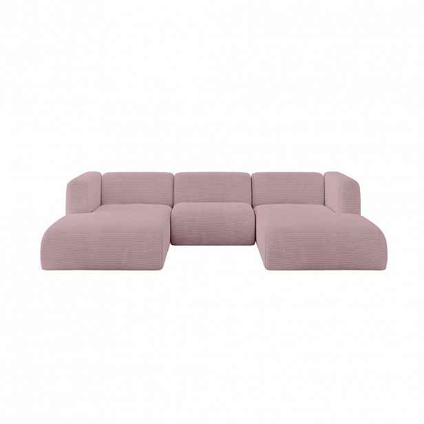 ALTDECOR SEDACÍ SOUPRAVA DO U MIRA-U1 317x179x70 Růžová Manšestr