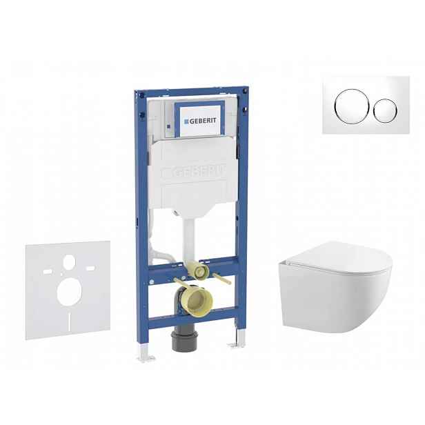 Geberit Duofix - Set předstěnové instalace, klozetu Gaia a sedátka softclose, tlačítko Sigma20, bílá/chrom SANI11CA3118B