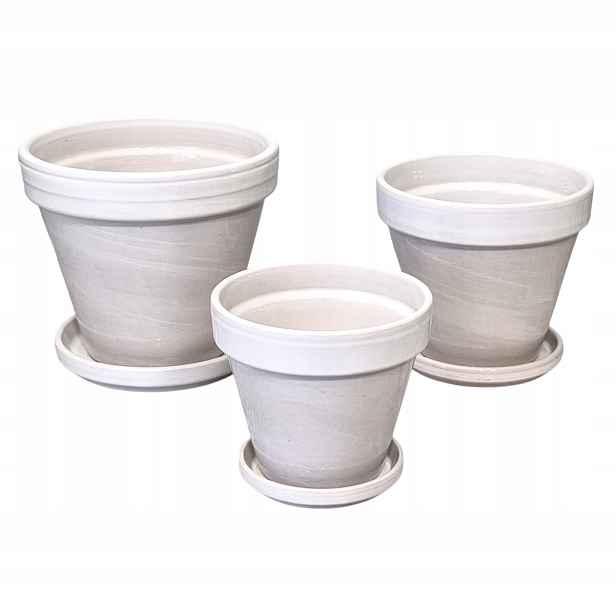 Glazované květináče Blt Granit Lazur – sada 3 květináčů – 12 cm 14 cm 16 cm