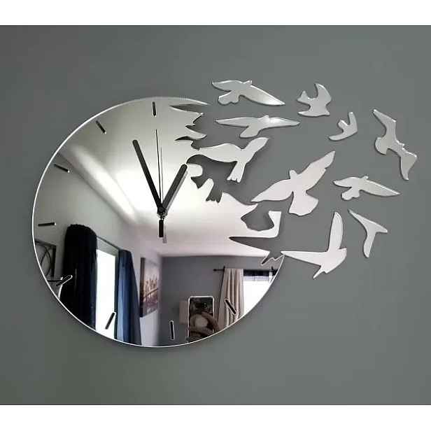 ModernClock 3D nalepovací hodiny Swallows zlaté