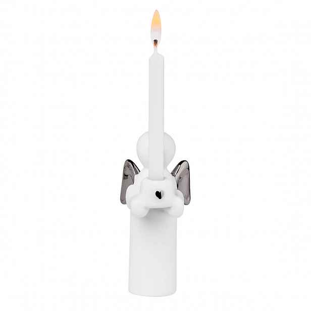 Räder Porcelánový svícínek ANDĚL se stříbrnými křídly