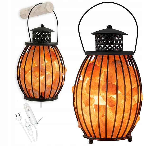 Solná lampa Himalájská kovový koš lucerna ionizátor vzduchu Laterna
