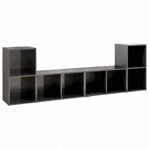 vidaXL TV skříňky 4 ks šedé vysoký lesk 72x35x36,5 cm kompozitní dřevo