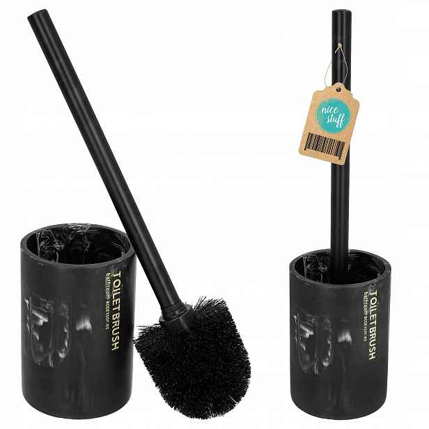 Wc kartáč černý mramorový toaletní set na čištění toalety