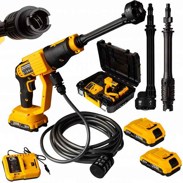 Akumulátorová tlaková myčka 150PSI 2x akumulátor 21V sada