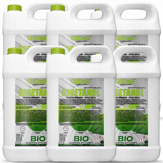Bioetanol do krbu 6 x 5 l s vůní zeleného jablka, biopalivo