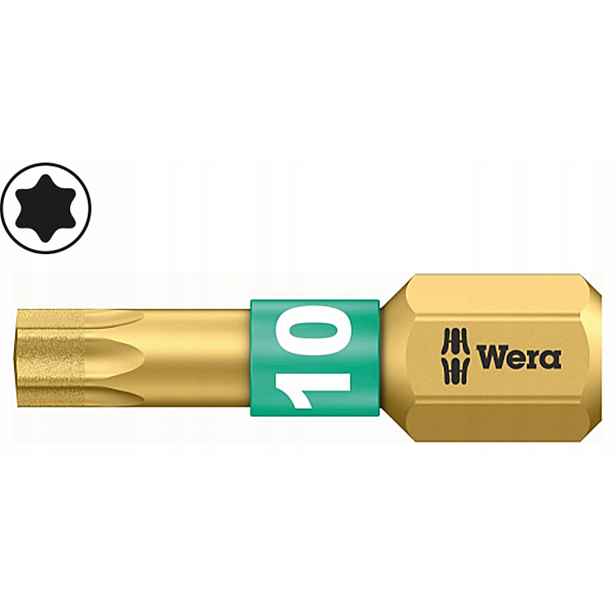 Bit T10 x 25 mm 1/4" Torx 867/1 Bdc s diamantovým povlakem 066100 Wera