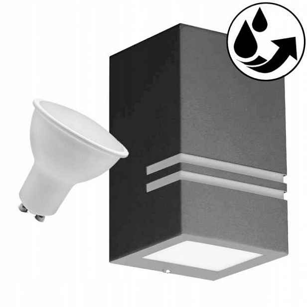Stylová Fasádní Lampa Zahradní Nástěnná Lampa Šedá