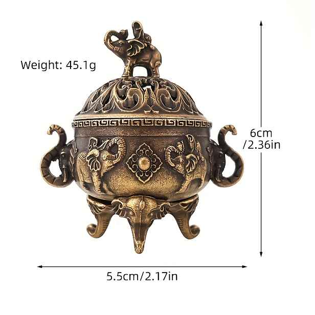 TEMU Elegantní Sada Kadidelníc ve Vintage Stylu - Zinková Slitina, Složitý Květinový & Geometrický Design, Perfektní pro Čajové Ceremonie & Domácí