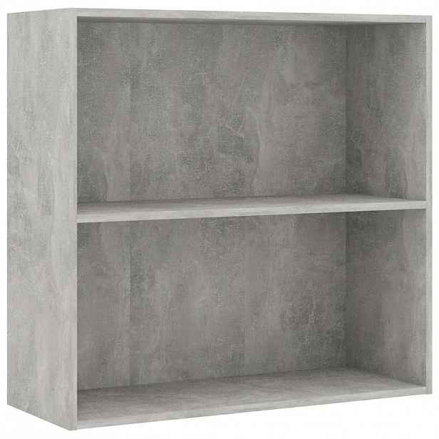 vidaXL 2patrová knihovna betonově šedá 80 x 30 x 76,5 cm dřevotříska