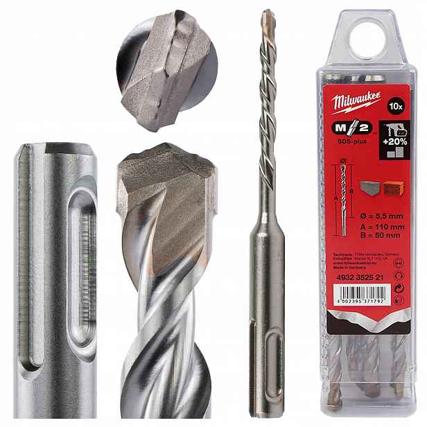 Vrtáky do betonu Sds Plus 5,5 x 50/110 mm 10 ks Milwaukee M2