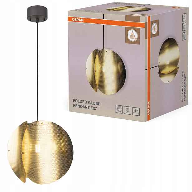 Závěsná stropní lampa Zwis E27 Zlatý dekor Osram