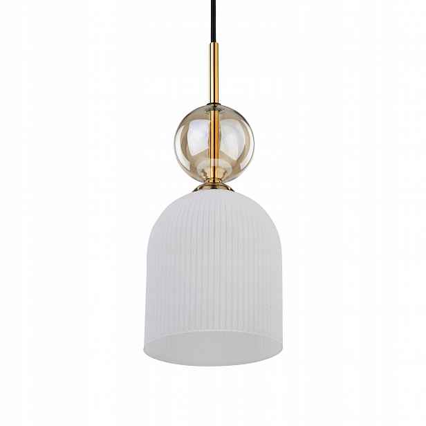 Závěsná lustrová lampa do ložnice obývacího pokoje sklo Sophia Cognac
