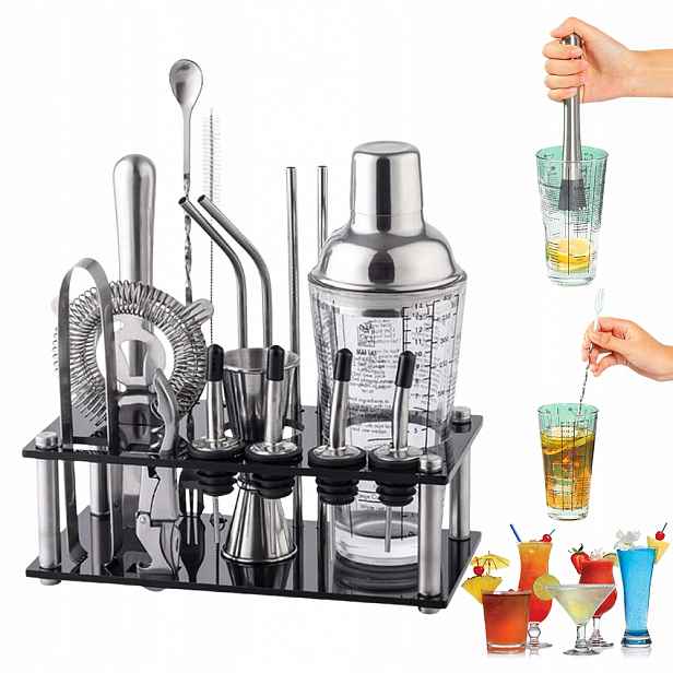 Barmanský set Profesionální Shaker 17 El na nápoje a koktejly Kovový