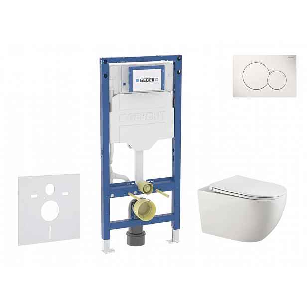 Geberit Duofix - Set předstěnové instalace, klozetu Gaia a sedátka softclose, tlačítko Sigma01, alpská bílá SANI11CA3121B