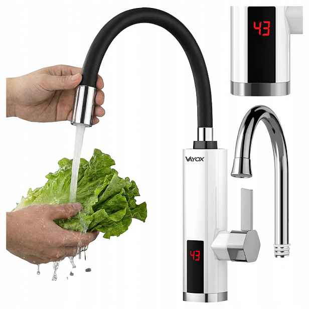Průtokový Ohřívač Vody, Flexibilní Elektrický Výtok, Baterie Vayox