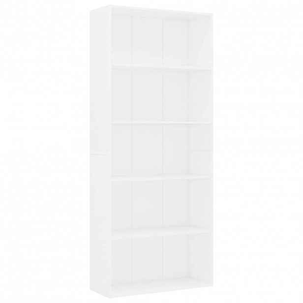 vidaXL 5patrová knihovna bílá 80 x 30 x 189 cm kompozitní dřevo